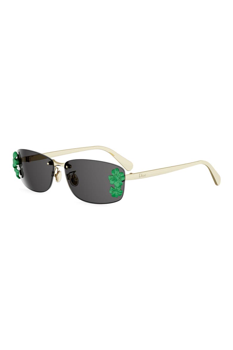 'DiorClover S1U Rectangular Sunglasses, Alternate, color, SHINY GOLD DH / SMOKE