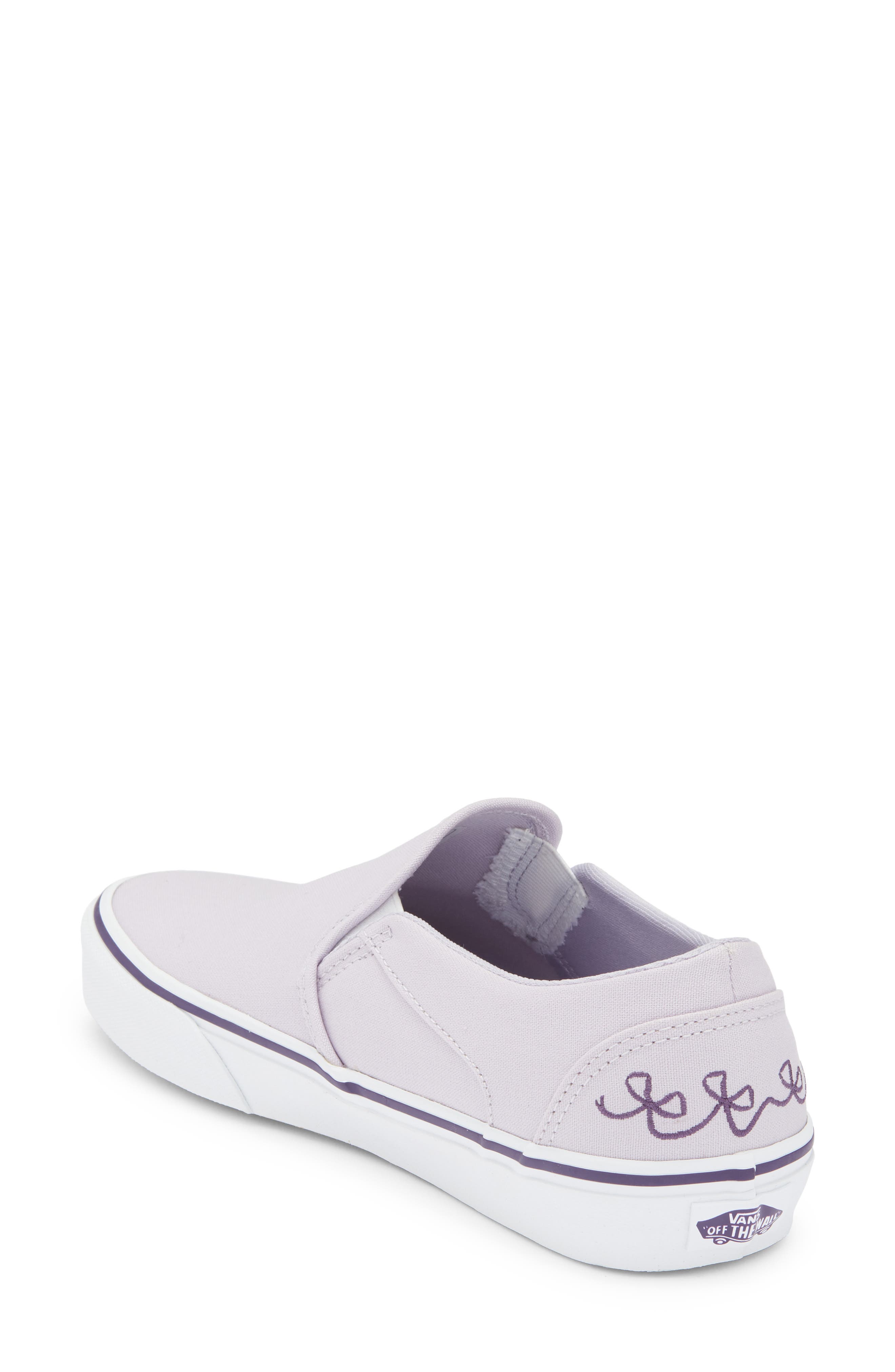Vans Asher Slip-On Sneaker, Alternate, color, Mono Embroidery Lilac Mist