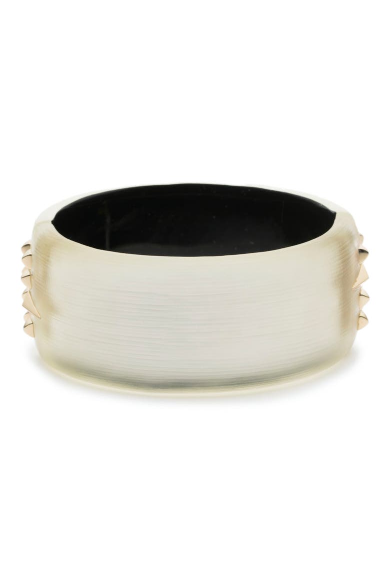 Golden Studded Hinge Bangle, Alternate, color, SILVER