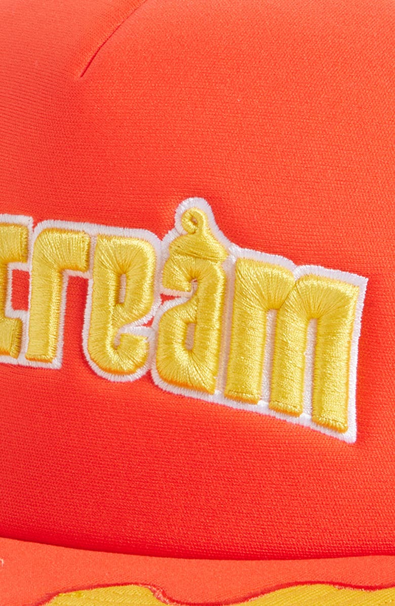 ICECREAM Drippy Trucker Hat, Alternate, color, Fiery Red