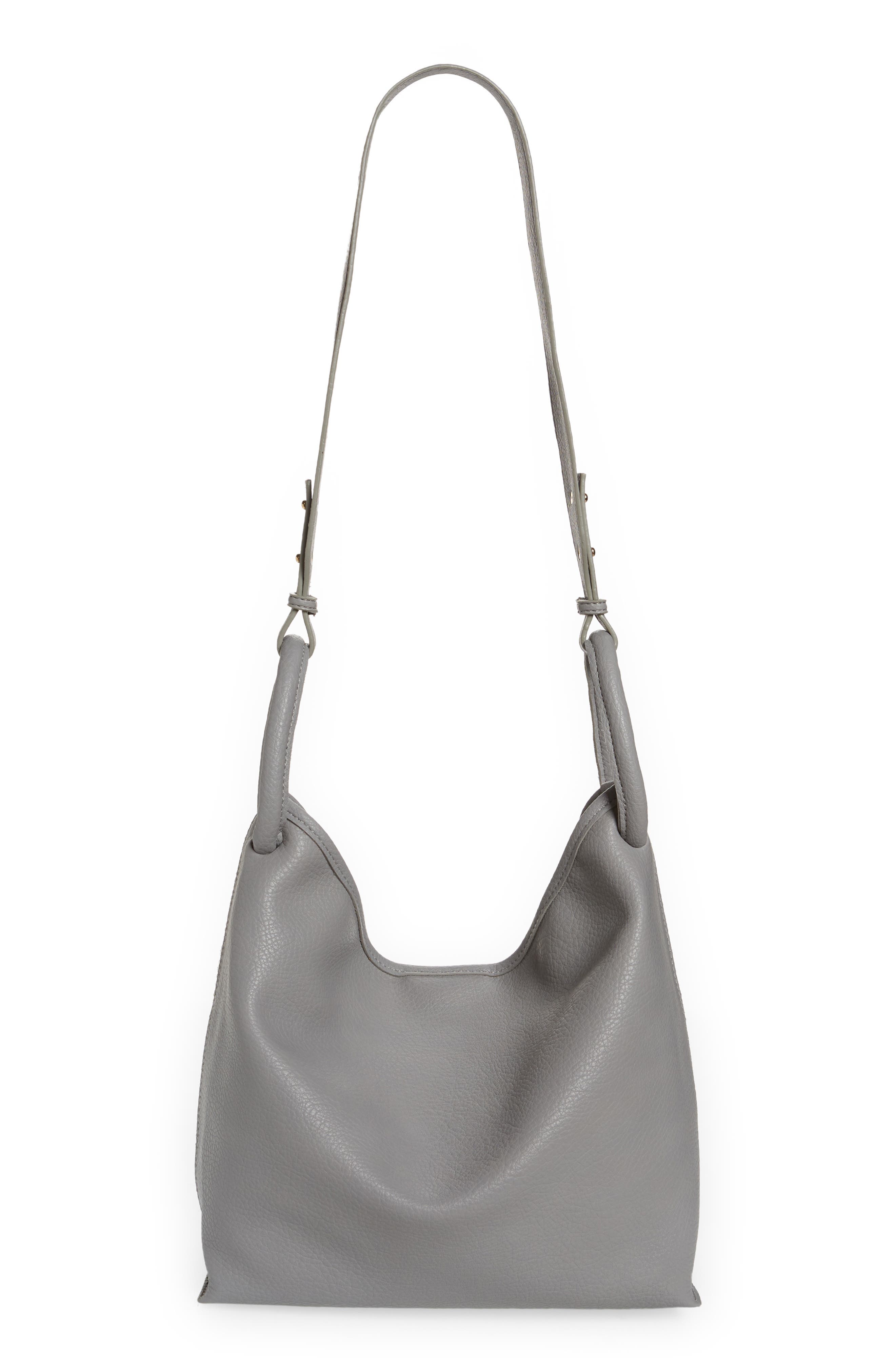 Street Level Slouchy Faux Leather Leather Shoulder Bag, Main, color, 