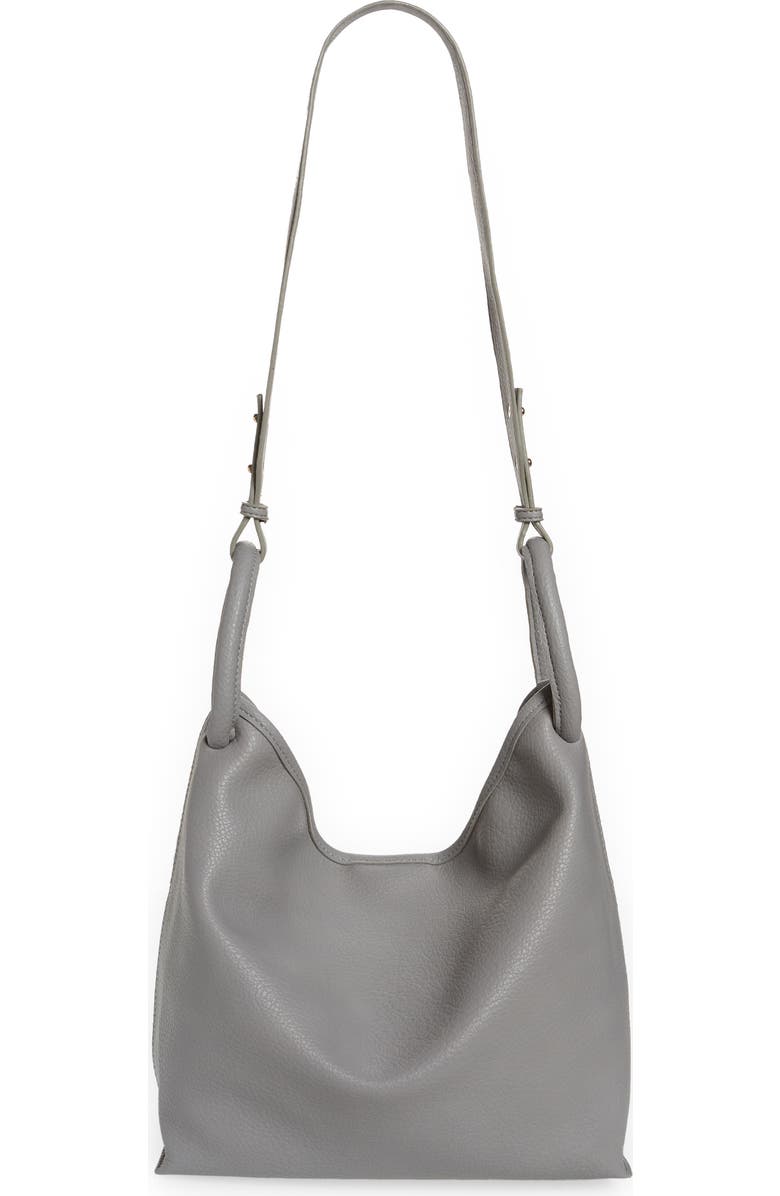 Street Level Slouchy Faux Leather Leather Shoulder Bag, Main, color,