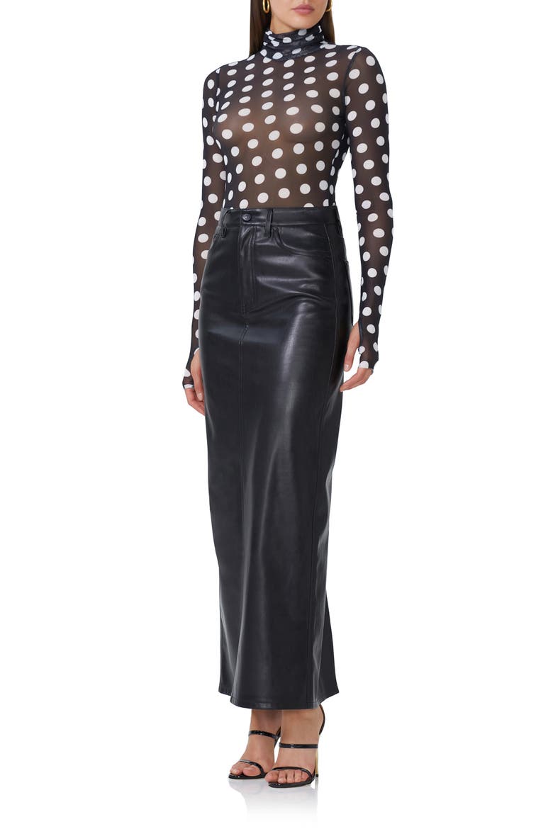 Amiri Faux Leather Maxi Skirt, Alternate, color, NOIR