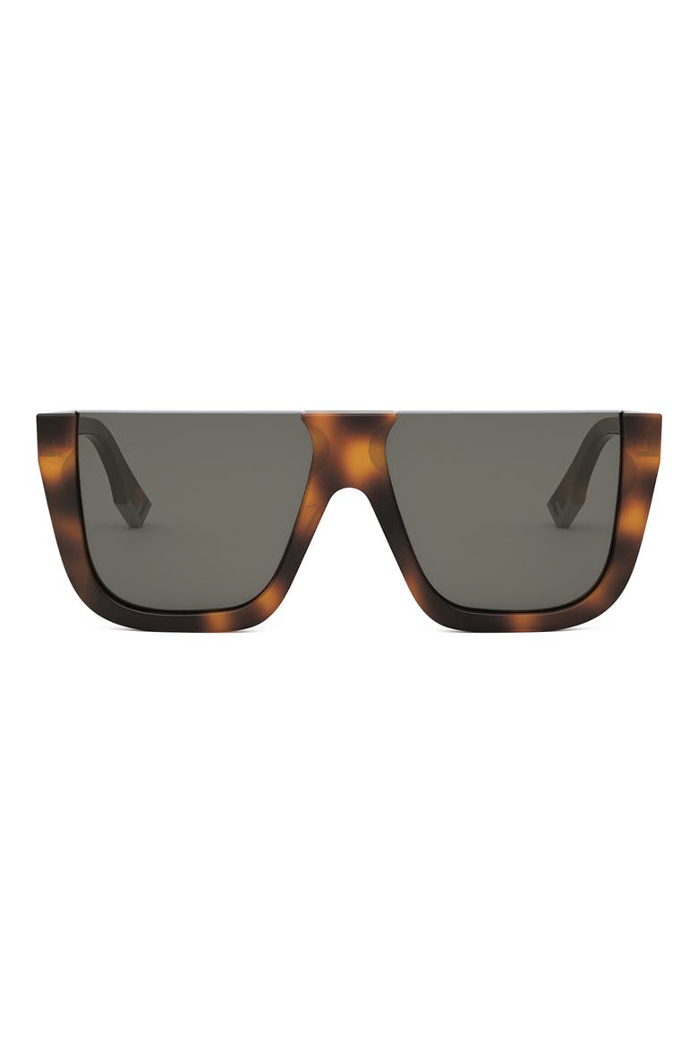 'Fendi Way Flat Top Sunglasses, Main, color, BLONDE HAVANA / SMOKE