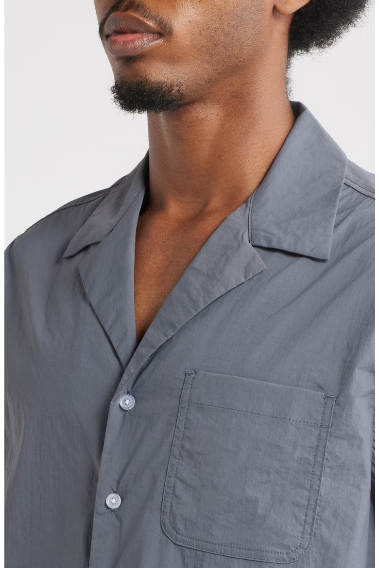 Kore Stretch Nylon Camp Shirt, Alternate, color, NAVY