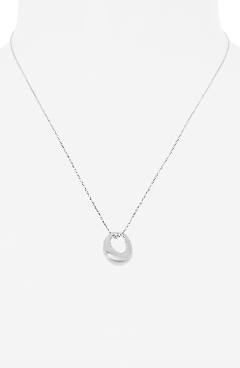 NORDSTROM RACK Demi Fine Circle Pendant Necklace, Alternate, color, Silver