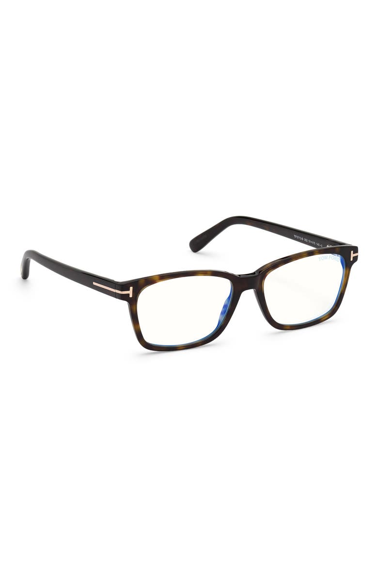 53mm Rectangular Blue Light Blocking Optical Glasses, Alternate, color, HAVANA / BLUE BLOCK