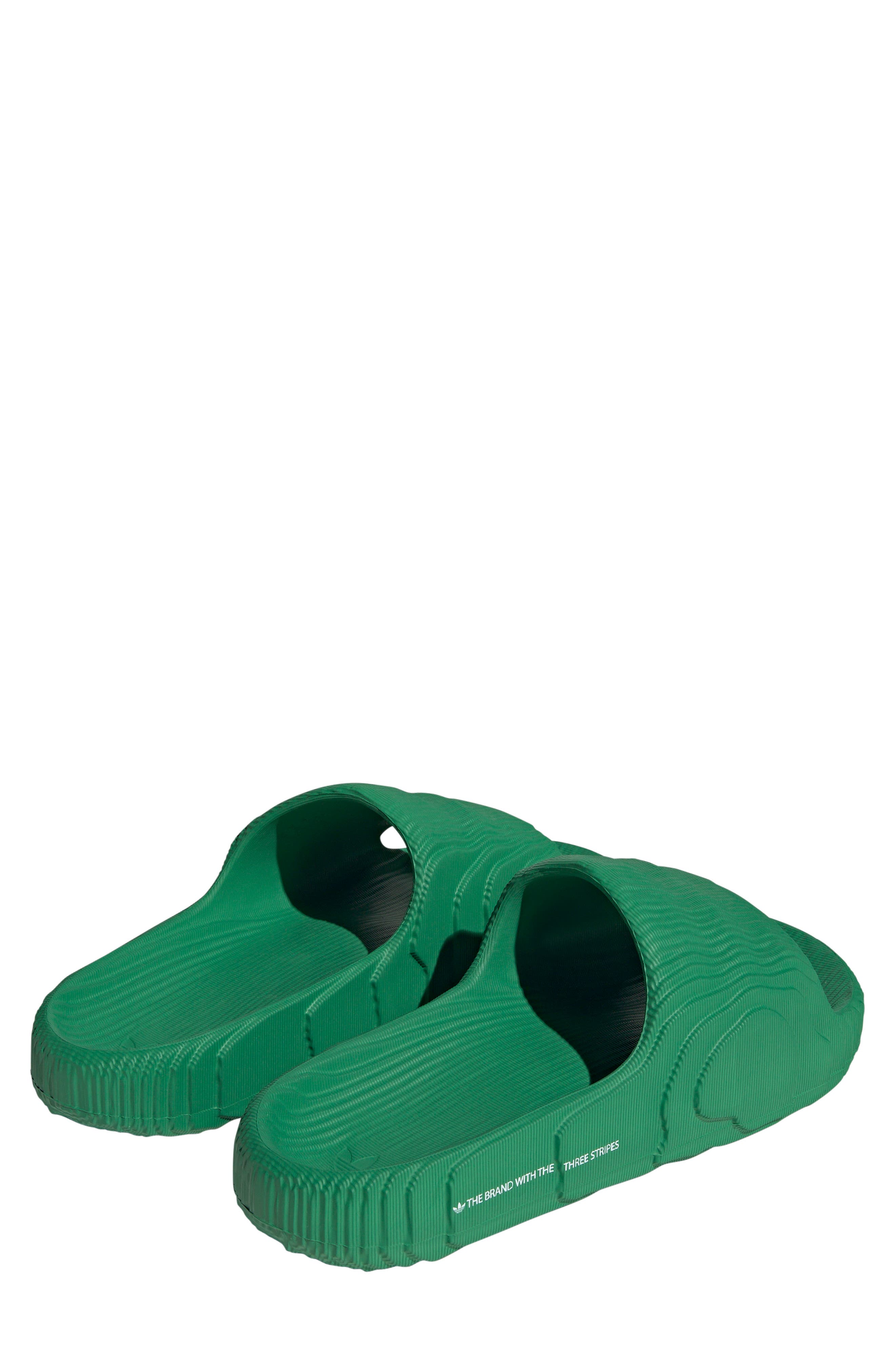 adidas Gender Inclusive Adilette 22 Sport Slide, Alternate, color, Green/ Ftwr White/ Green