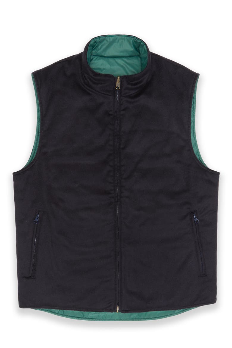 Cashpad Reversible Cashmere Flannel & Nylon Vest (Men) | Nordstrom