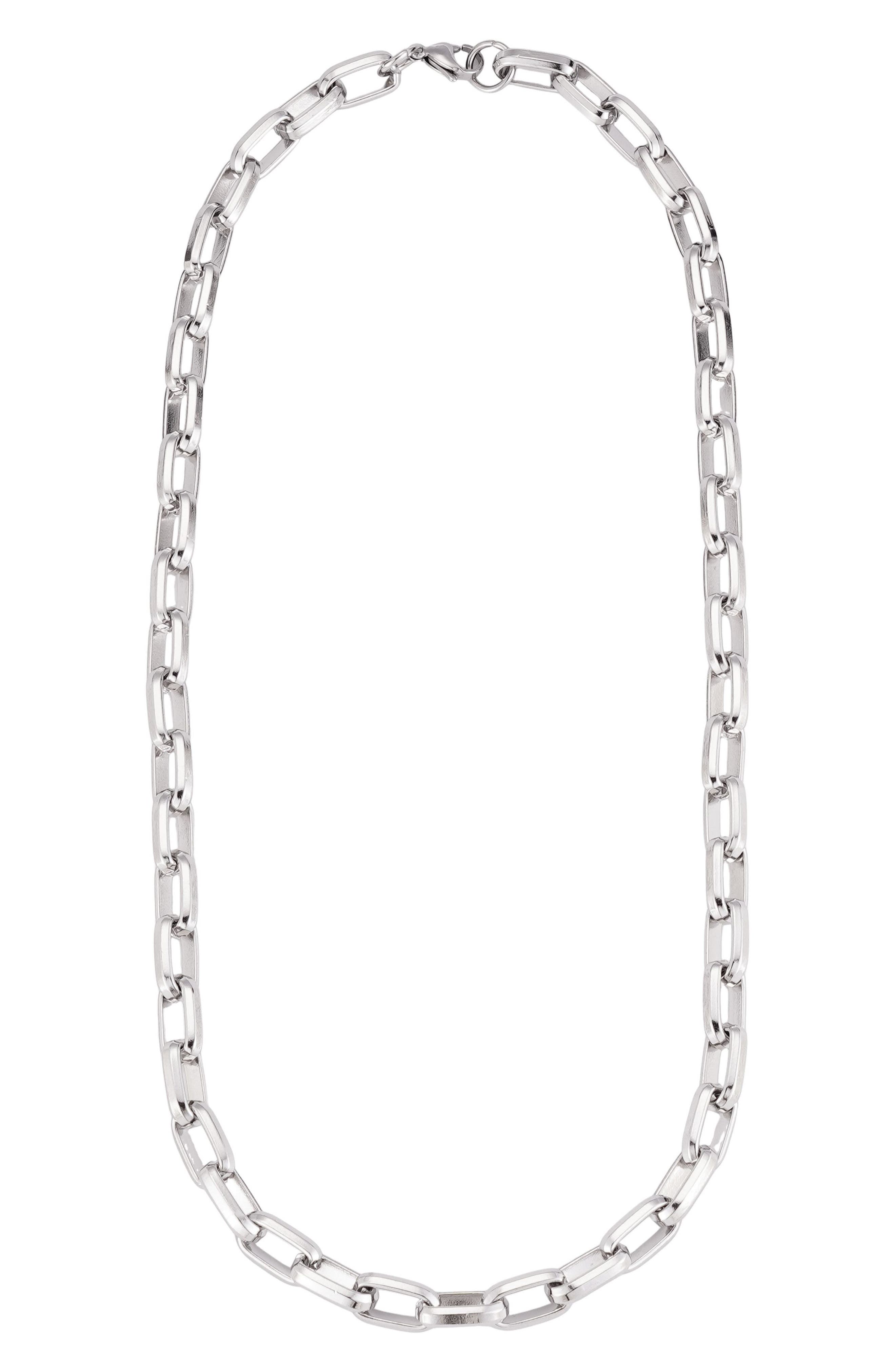 Men's Silver Plated Chain Necklace