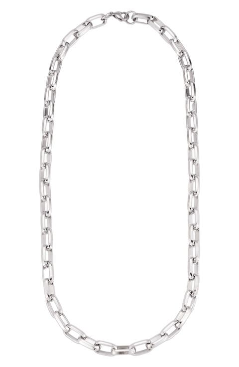 Men's Silver Plated Chain Necklace