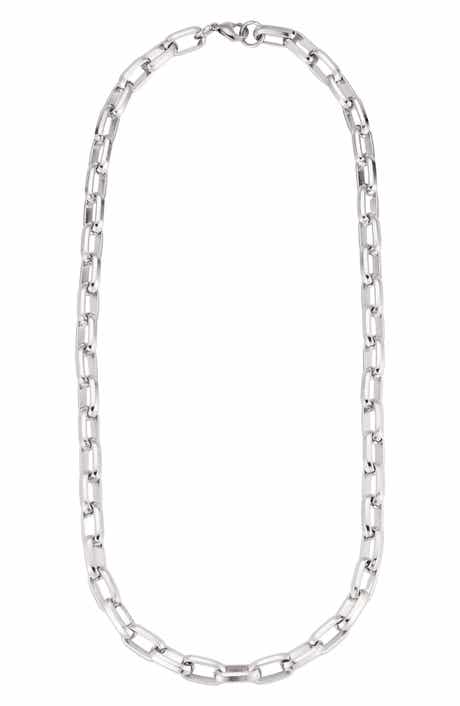 Men's Silver Plated Chain Necklace