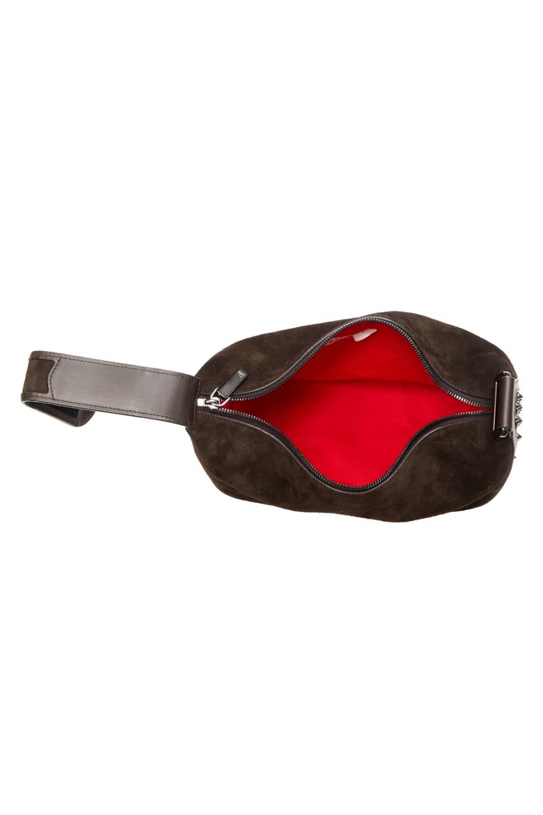 Funky Crosta Spikes Suede Dopp Kit, Alternate, color, CAFE/ GUN METAL