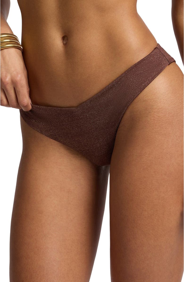 Onia Chiara Mid-Rise Bikini Bottom, Alternate, color, Hickory
