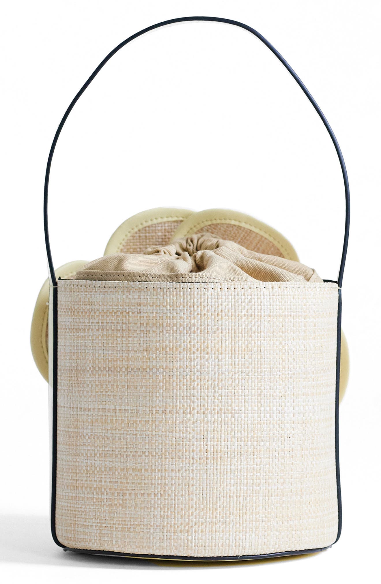 Gino Flower Straw Shoulder Bag, Alternate, color, YELLOW