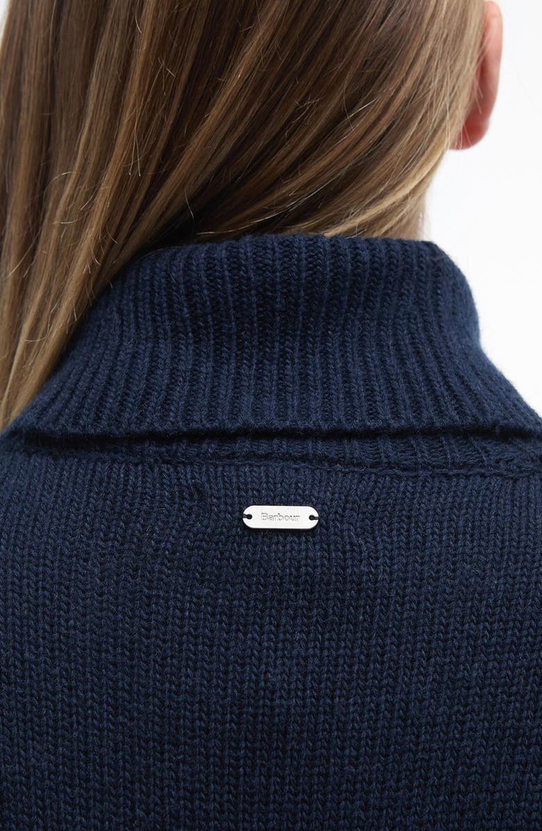 Barbour Beatrix Cable Stitch Long Sleeve Wool Blend Sweater Dress, Alternate, color, Navy