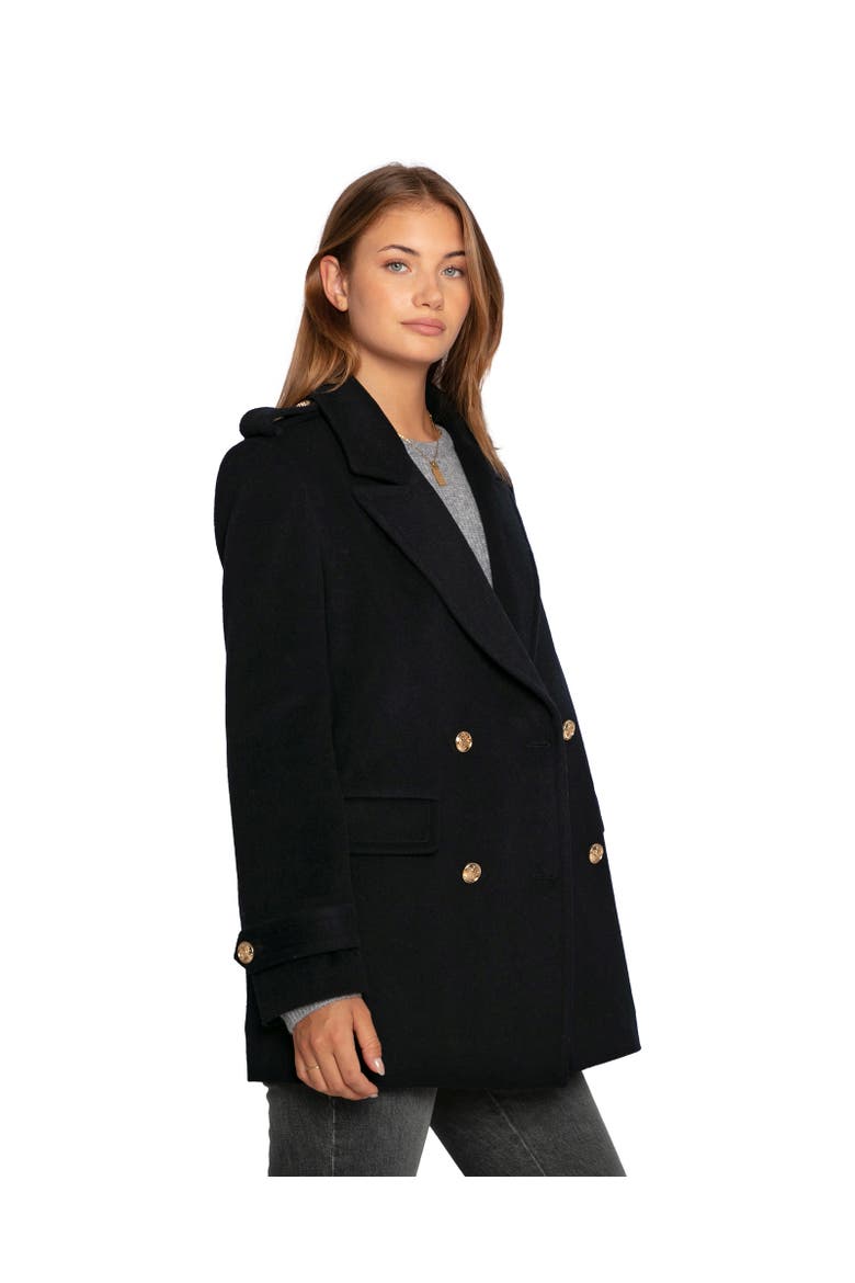 Harbour Military Wool Blend Pea Coat, Alternate, color, Navy