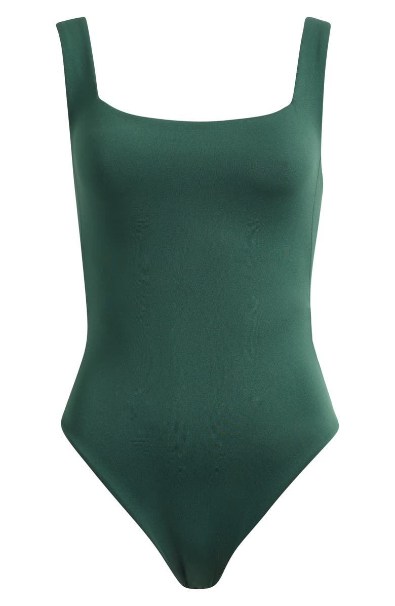LEFT ON FRIDAY Streamline One-Piece Swimsuit, Main, color, Palm Green