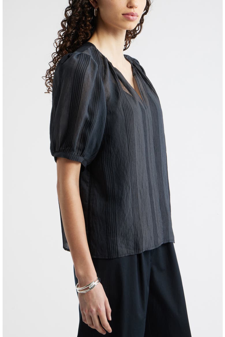 Puff Sleeve Top, Alternate, color, BLACK DELRAY STRIPE