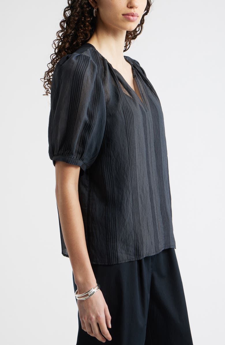 Nordstrom Puff Sleeve Top, Alternate, color, Black Delray Stripe