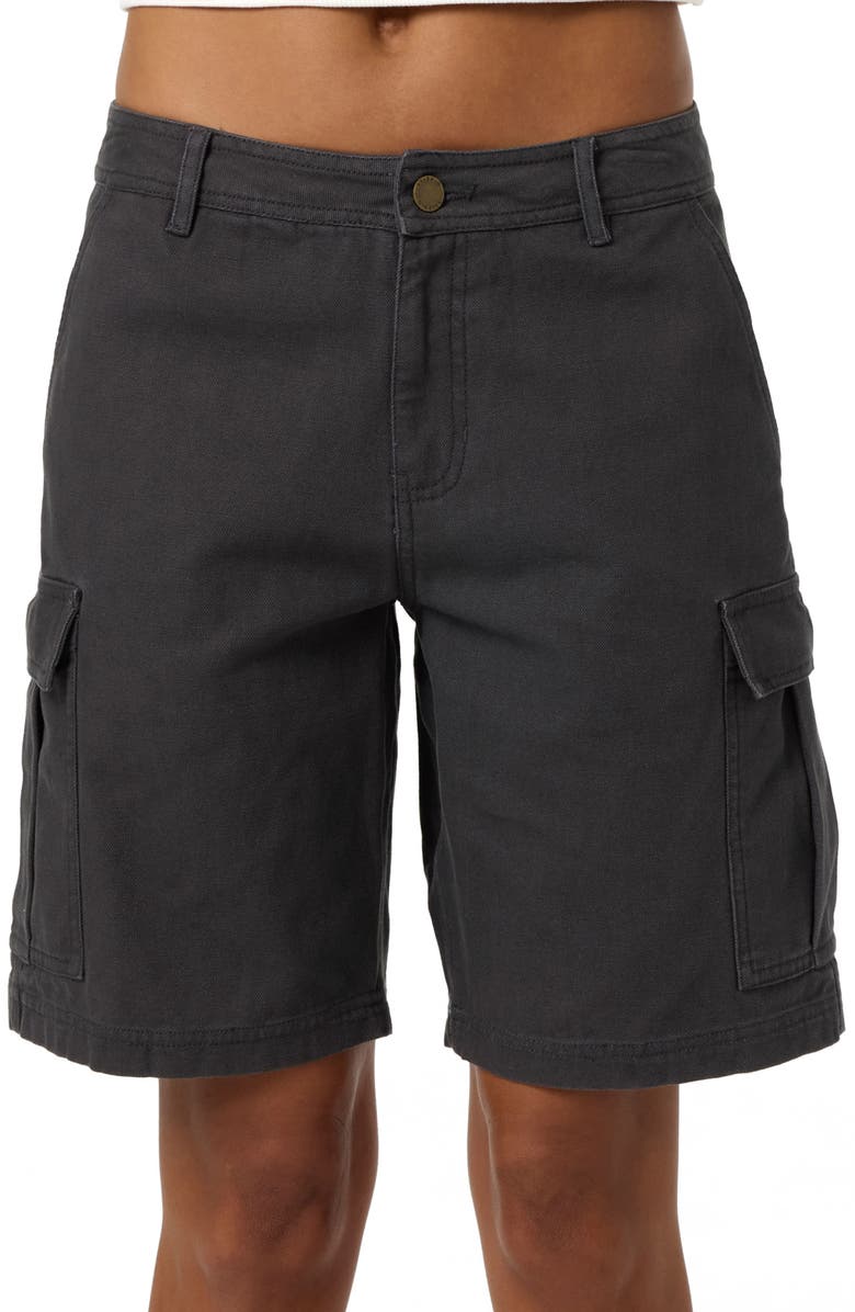 O'Neill Jessie Low Rise Twill Cargo Shorts, Main, color, Dark Shadow