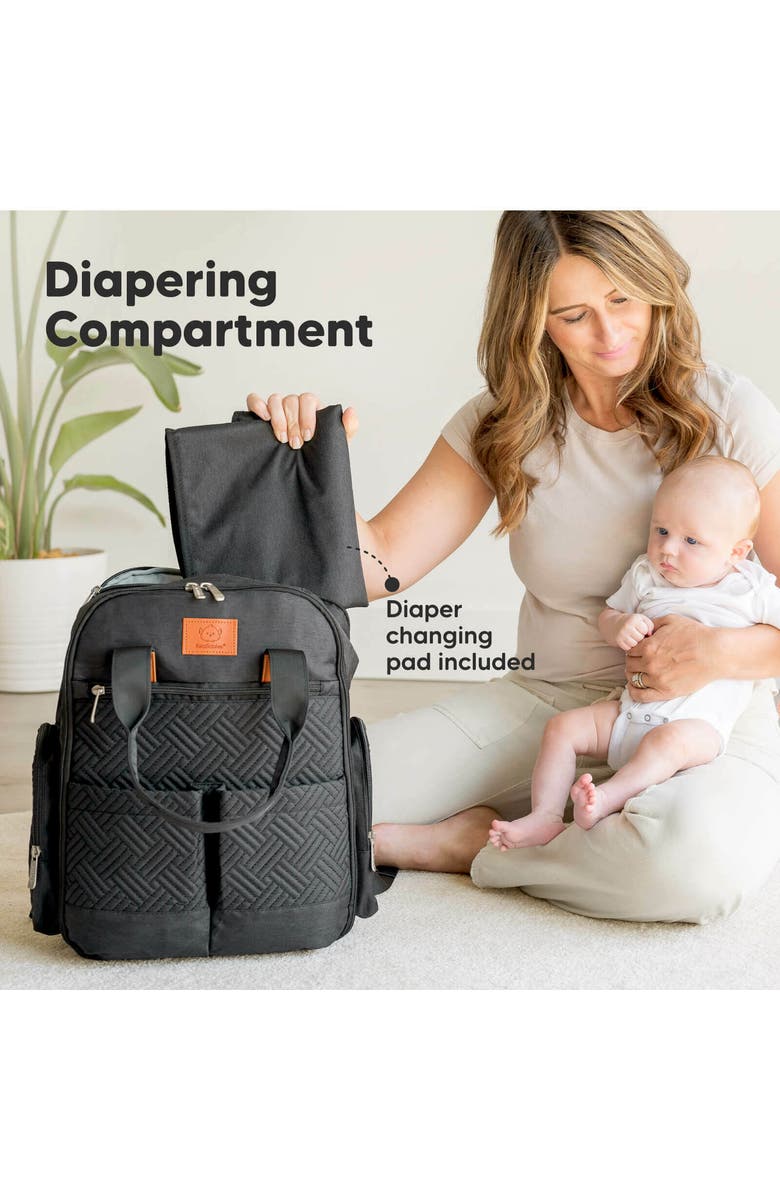 KeaBabies Bree Diaper Backpack, Alternate, color, Charcoal