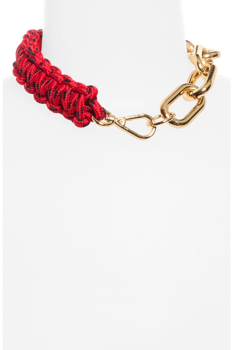 Chunky Chain Necklace, Alternate, color, RED/ BLACK GOLD