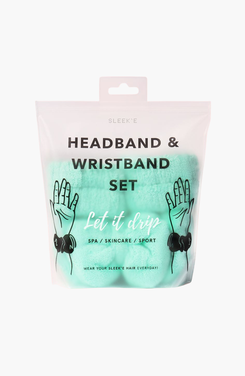 Sleeke Hair Let It Drip Headband And Wristbands In Mint
