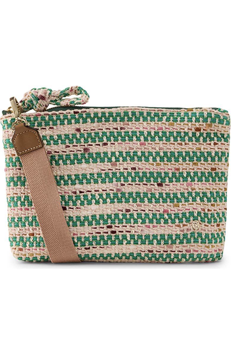 Helen Kaminski Dayani Bouclé Stripe Clutch, Main, color, Jade Multi