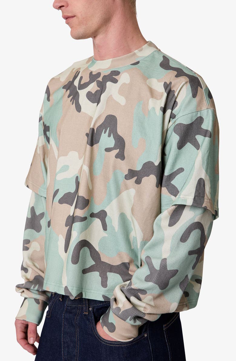 mnml Layered Camo Print Thermal Cotton T-Shirt, Alternate, color,