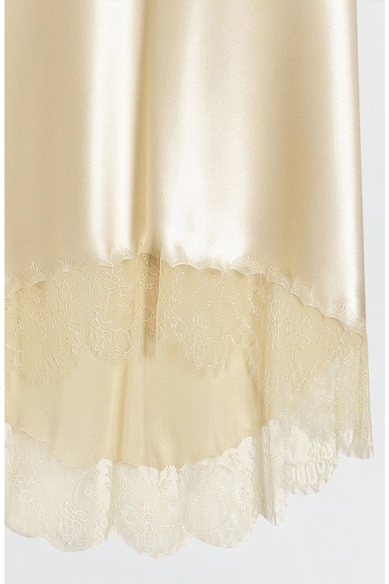 Lace Trim Silk Satin Slip Skirt, Alternate, color, M0169 ECRU 4