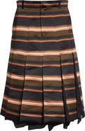 Sacai Pleated Horizontal Stripe Skirt