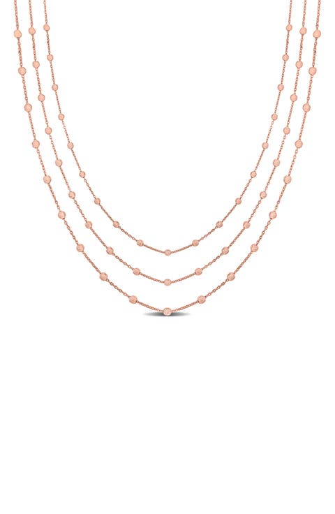 3-Strand Ball Station Necklace