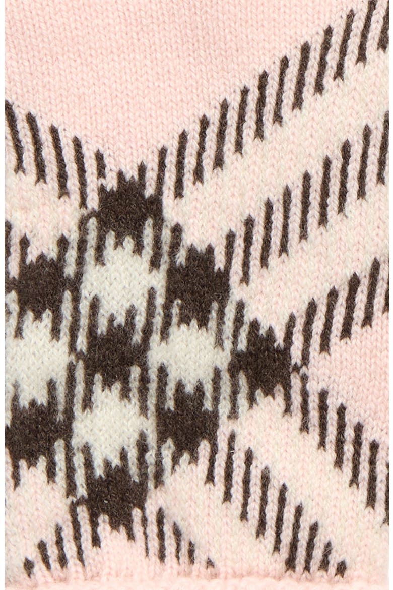 Large Core Check Cashmere Blend Gloves, Alternate, color, BOW PINK