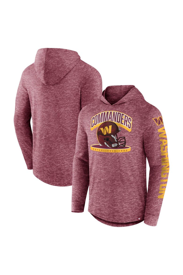 Men's Fanatics Branded Burgundy Washington Commanders Helmet Platform Long Sleeve Hoodie T-Shirt, Alternate, color, Burgundy