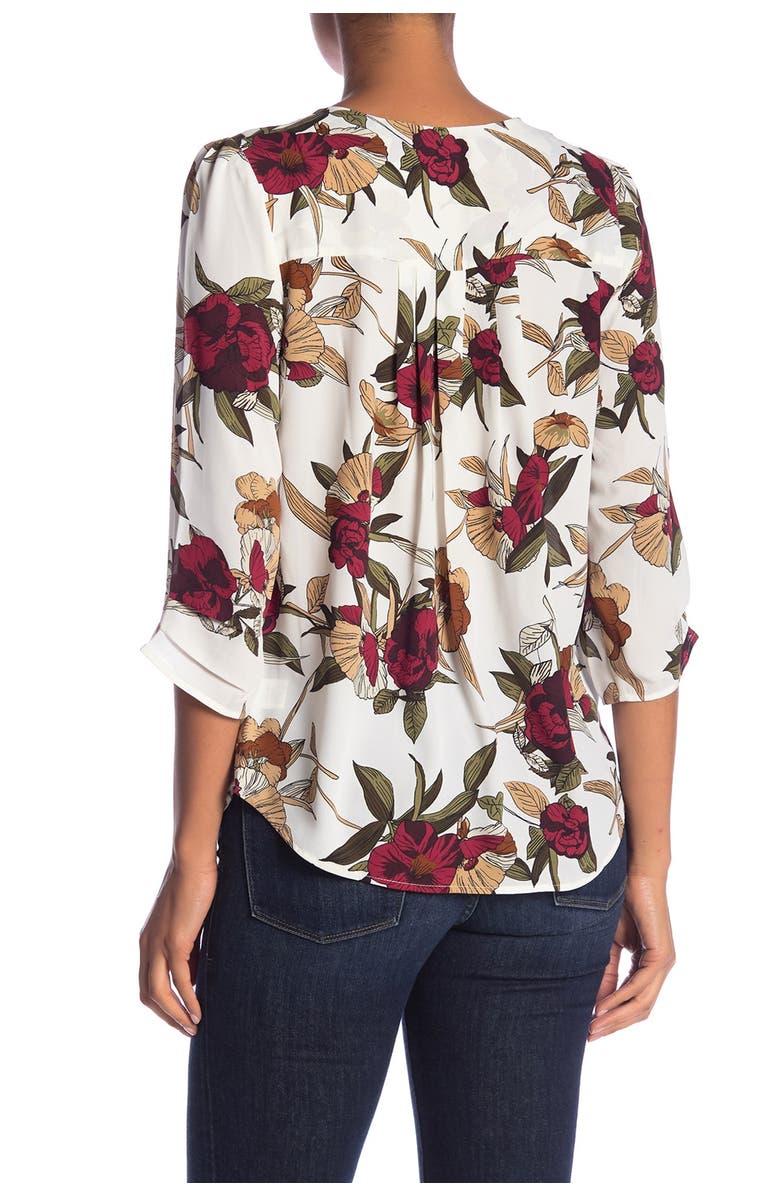 DR2 by Daniel Rainn Elka Patterned Split Neck Blouse, Alternate, color, 