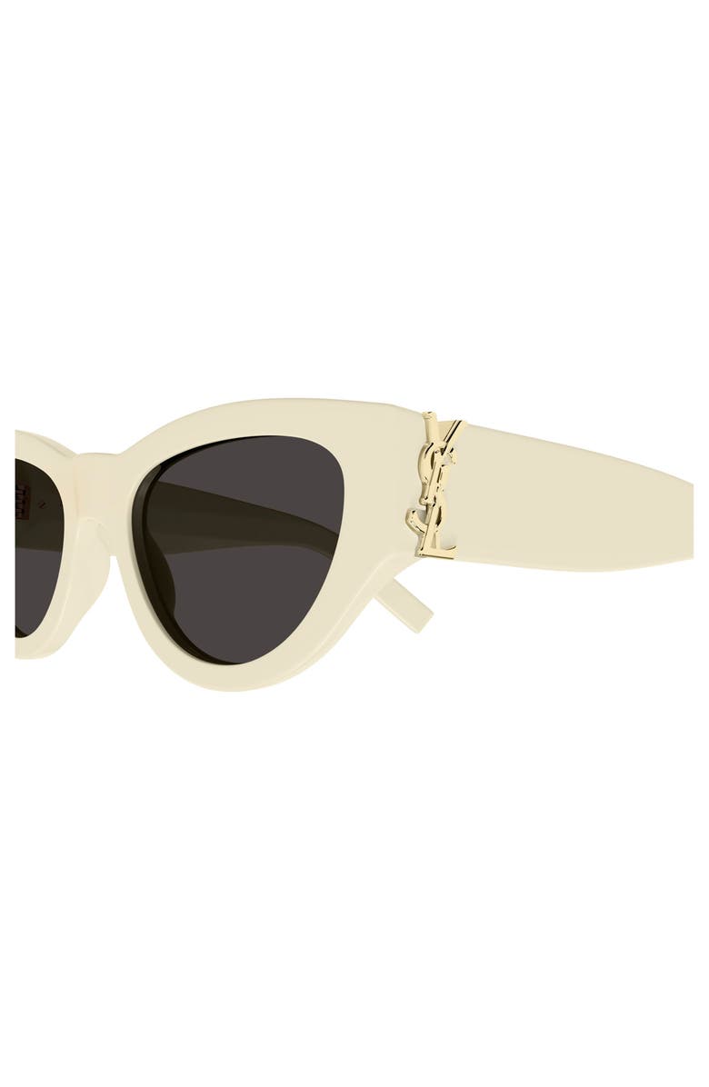 Saint Laurent 53mm Cat Eye Sunglasses, Alternate, color, Ivory