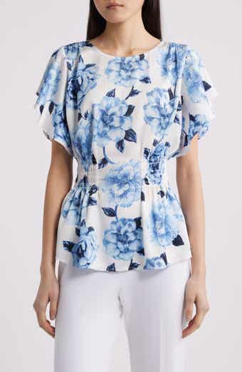 Flutter Sleeve Smock Waist Top