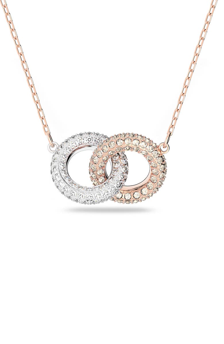 Swarovski Dextera Stone Necklace, Main, color, White/ Silver