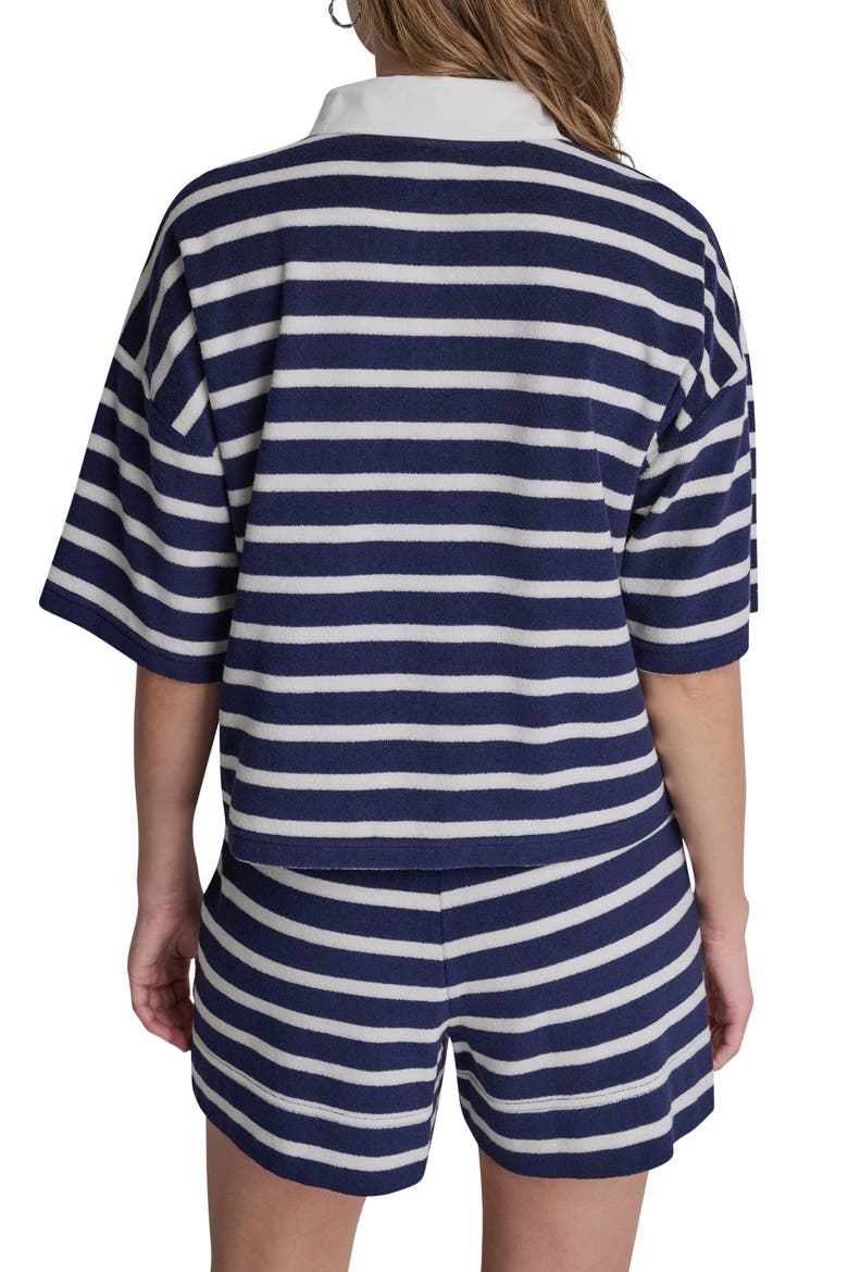 Stripe Terry Polo, Alternate, color, PEACOAT/ EG