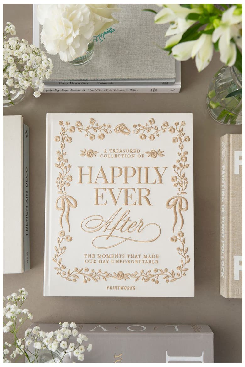 Happily Ever After Embroidered Photo Album, Alternate, color, BEIGE