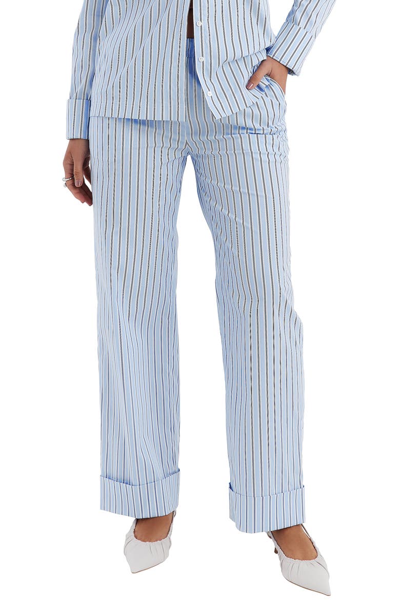 Mistress Rocks Stripe Baggy Pants, Main, color, Blue
