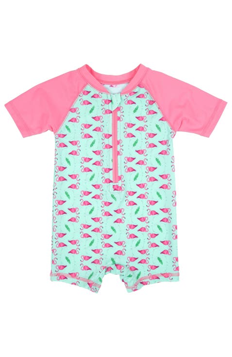 Baby One-Piece Rashguard, UPF 50+ Sun Protection Swimwear