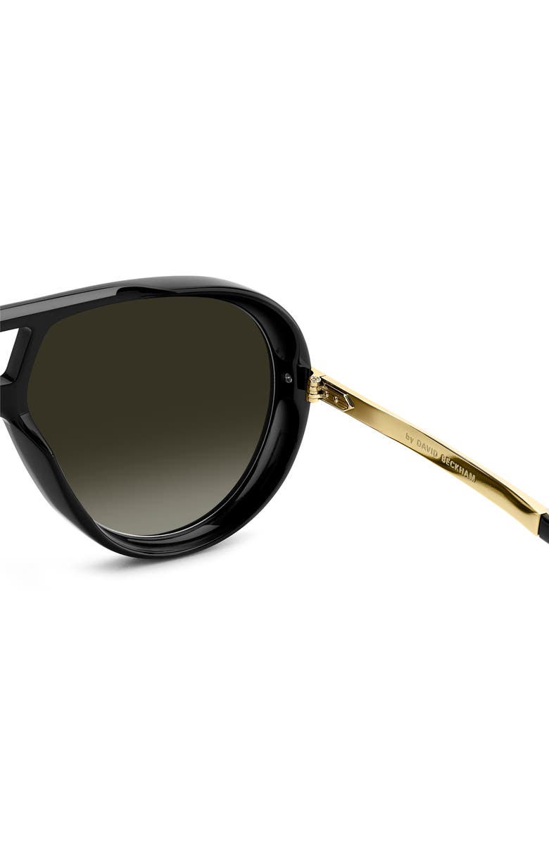 David Beckham Eyewear Voyager 61mm Pilot Sunglasses, Alternate, color, Black Gold/ Green Sf Grn Sp