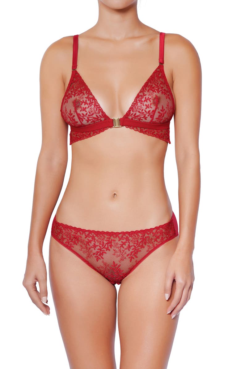 Huit Eglantine Lace Bikini, Alternate, color, Red