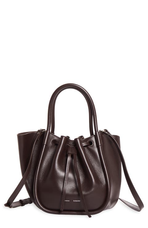 Small Ruched Leather Tote