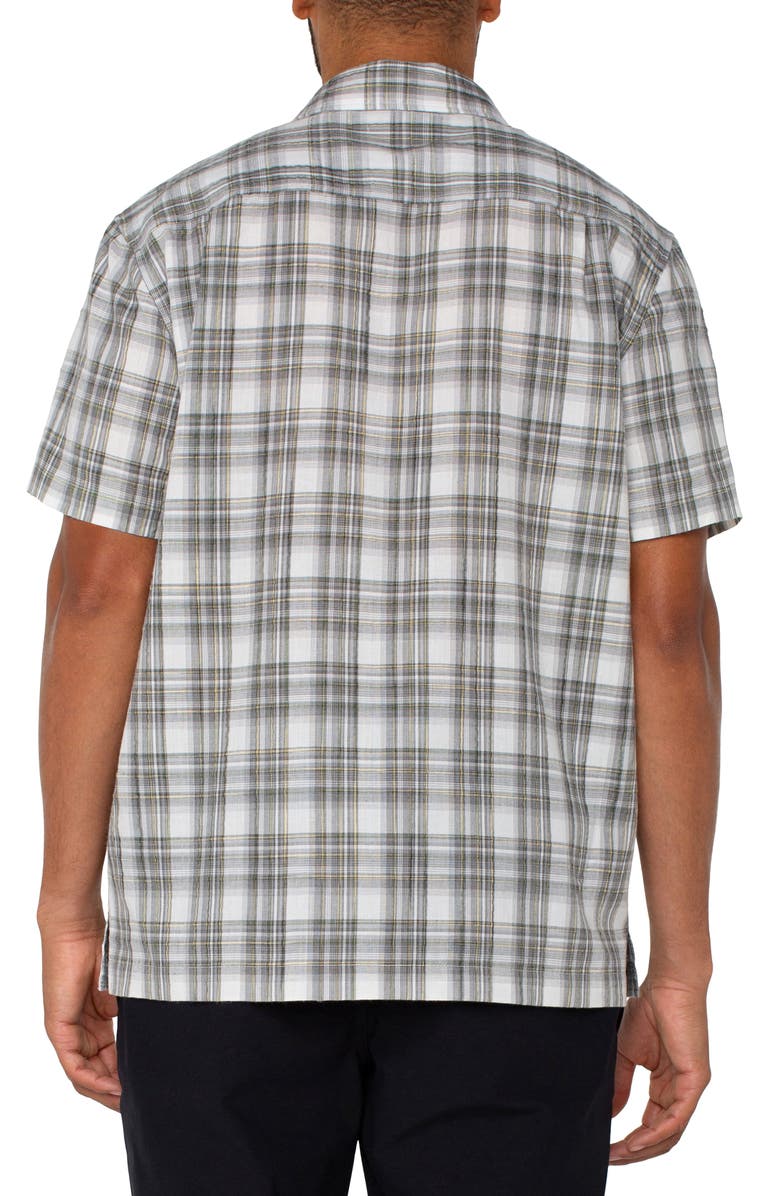 Liverpool Los Angeles Plaid Short Sleeve Button-Up Shirt, Alternate, color, 