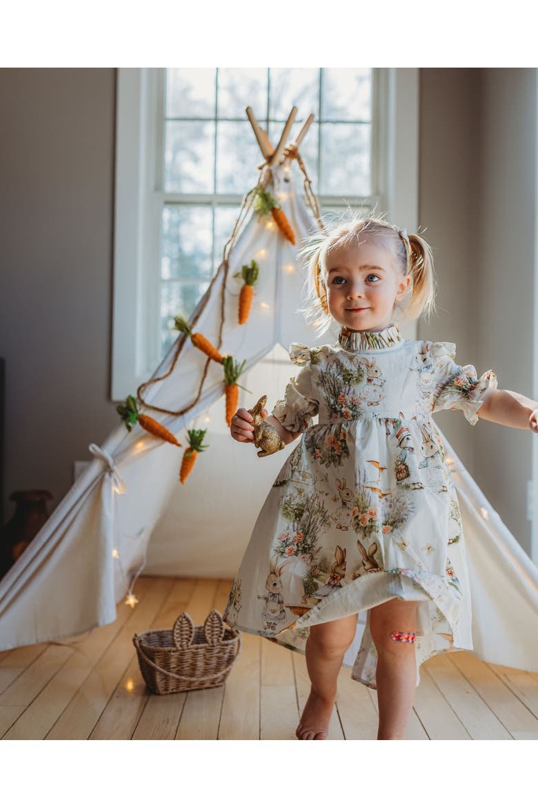 Aoki Bramble Rabbit Short Sleeve Dress, Alternate, color, 6Y