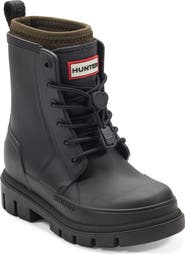 Hunter Kids' Stamp Waterproof Lace-Up Rain Boot