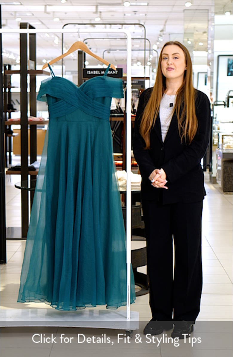 Off-the-Shoulder Tulle Gown, sales video thumbnail